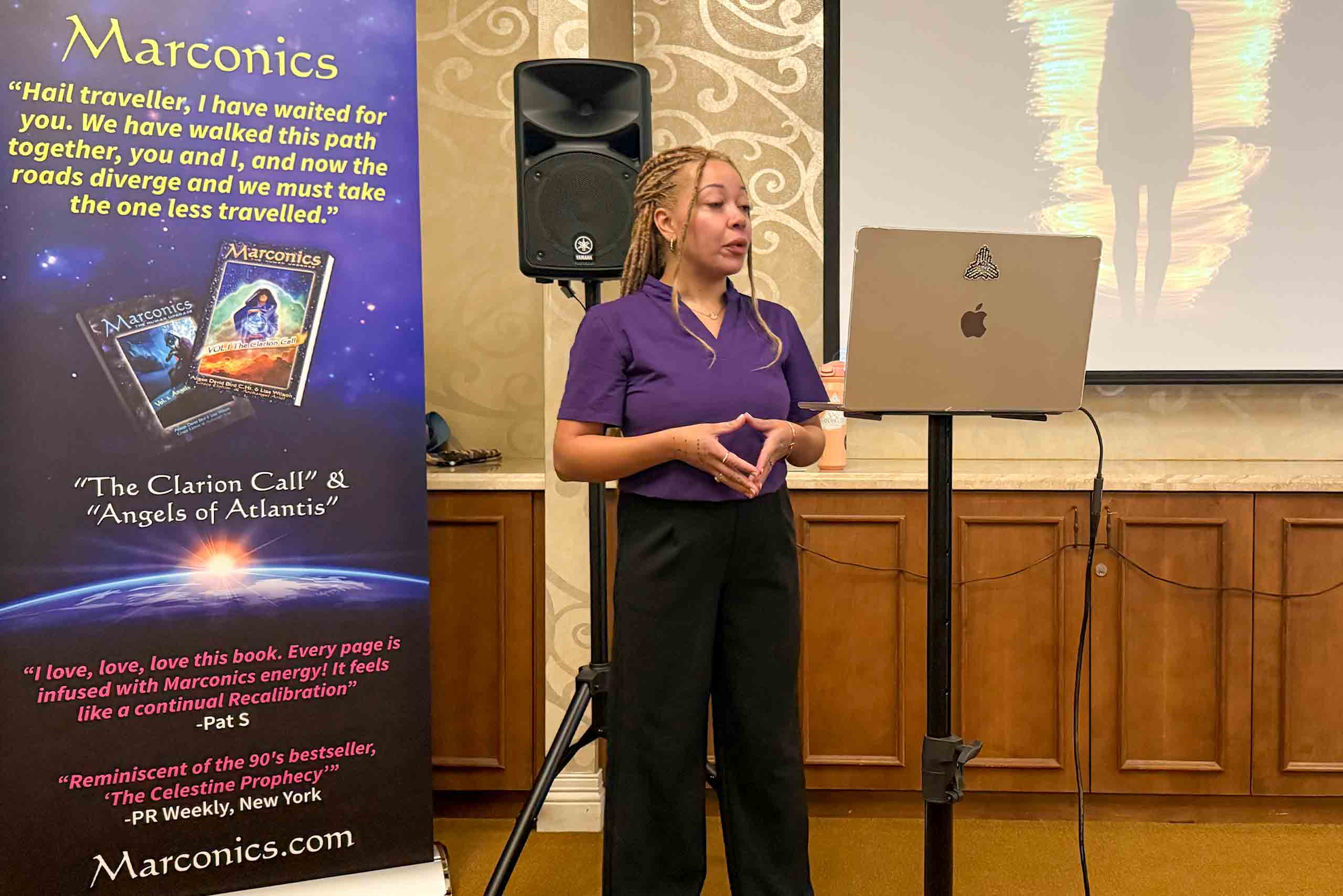 Marconics Teacher Makayla Askew teaching a class