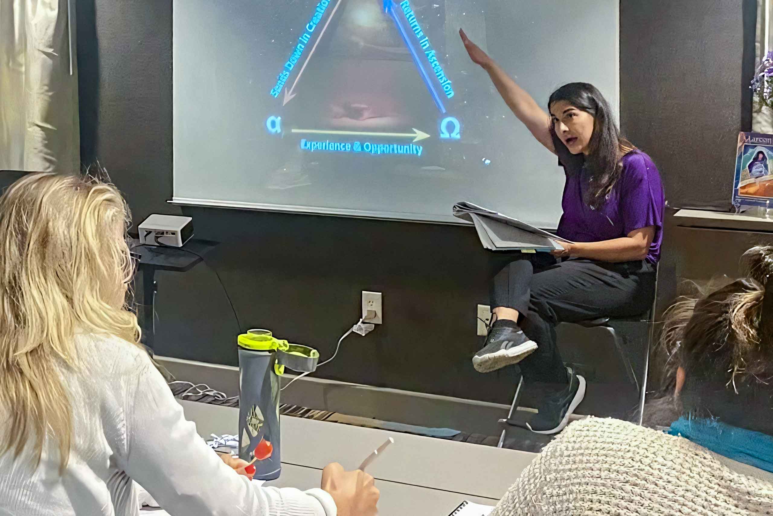 Marconics Teacher Sue Disakias - teaches class