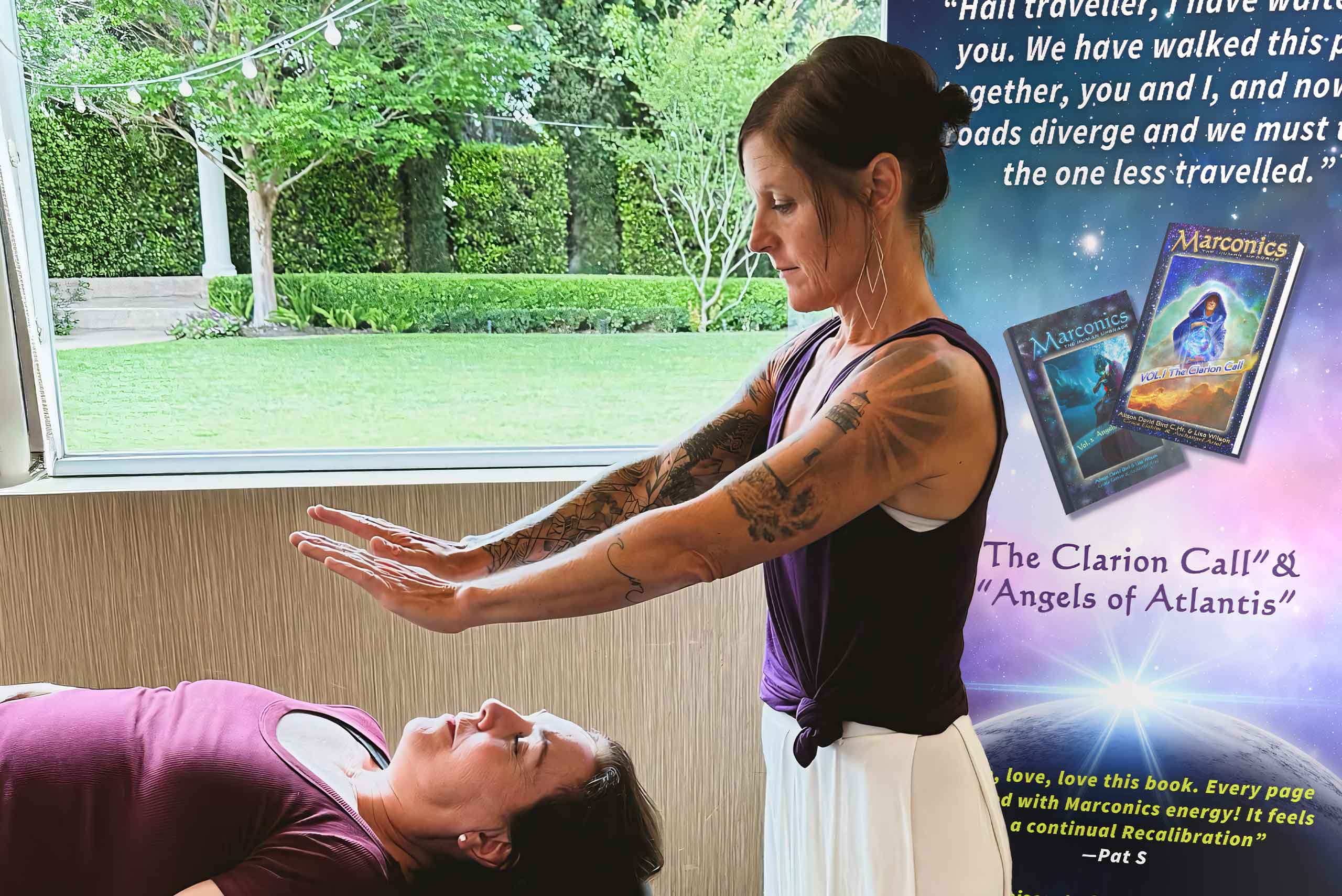 Marconics Teacher Lucy Barna - demonstrates Marconic energy protocol
